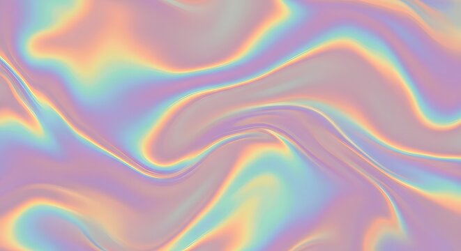 Iridescent abstract background with pastel colors and flowing wavy lines design element texture effect