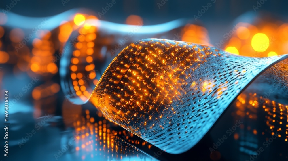 Poster exploring the future of semiconductor nano devices in a high-tech laboratory a close-up perspective 