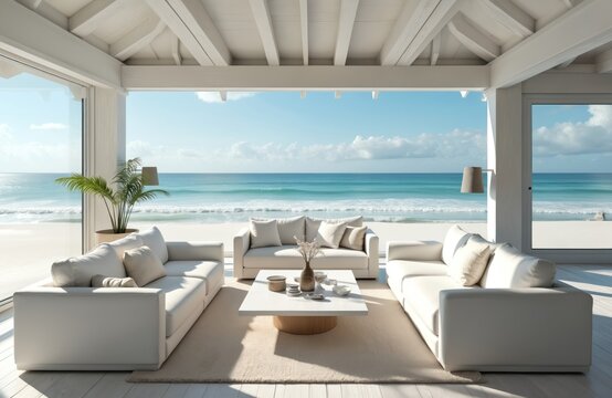 Leowefowa Sea View Room French Window Backdrop 5x3ft Seascape Vinyl Photography Background Child Kids Adult Portrait Shoot Summer Holiday Photo Props Wallpaper - View #6