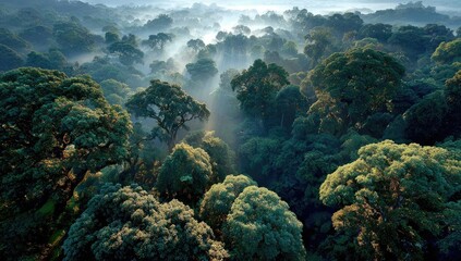 and keyword list based on the image, following your constraints

 Trees Forming Canopy, Lit by Sun Rays, in Dense Rainforest