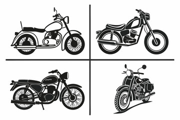 Obraz premium Motorcycle silhouette set