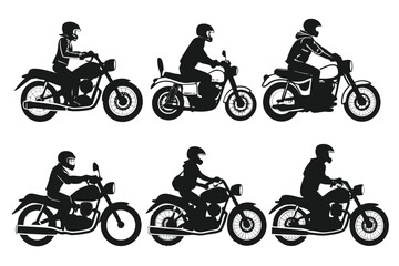 Fototapeta premium Motorcycle silhouette set