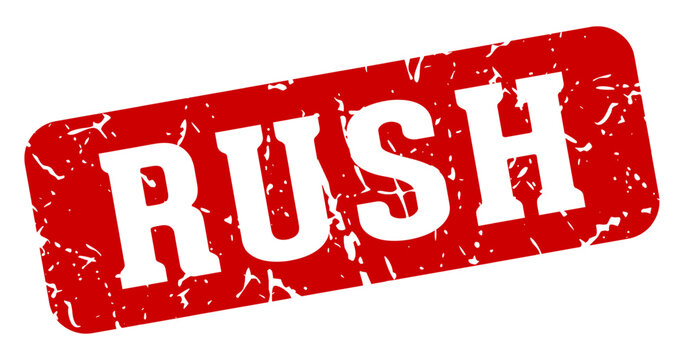 rush rectangular sign. rush stamp
