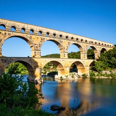 Fototapeta premium Stone bridge over a calm river