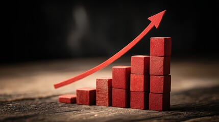 Striking Graphical Representation of Coffee Production Growth Dbac Cc Fc Ca Coffee Histogram with Ascending Red Arrow.