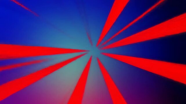 Radiant red rays against a gradient of blue and purple