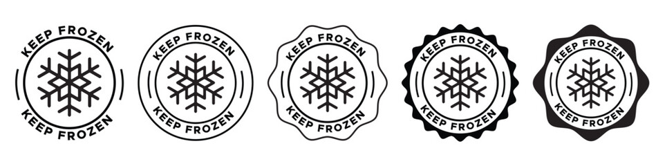 Keep Frozen Label Vector Design | Keep Frozen Seal Badge Icon | Cold Storage and Frozen Food Packaging Stamp
