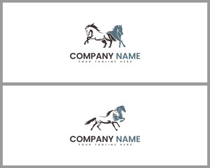 Elegant horse logo design two variations majestic equine symbol for branding and company identity