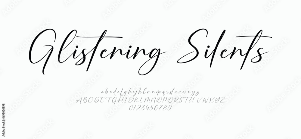 Fototapete signature elegant branding typeface. handwritten script editable text effect template. vector illust