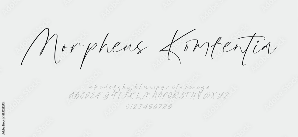 Fototapete signature elegant branding typeface. handwritten script editable text effect template. vector illust
