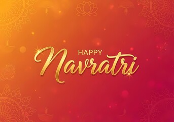 Vibrant Navratri greeting card design with traditional patterns and festive colors