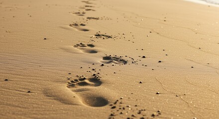 Footprints in sand a coastal trail of impressions and travel concepts