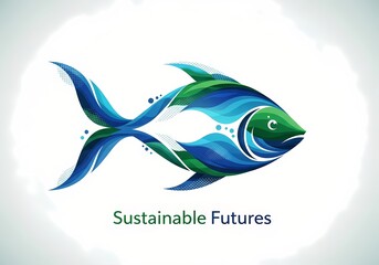 Obraz premium Sustainable futures concept with abstract fish design for eco-friendly initiatives and conservation awareness