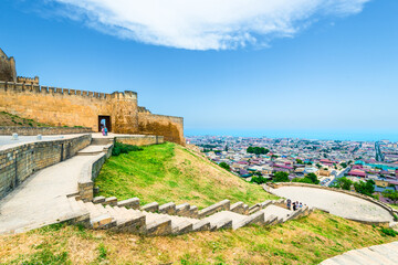 Observation deck of the ancient Citadel Naryn-Kala, Derbent fortress. Dagestan, Russia
