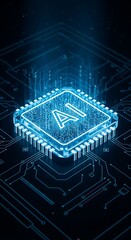 Stunning AI Technology Concept With Glowing Circuit Board And Digital Processing Power