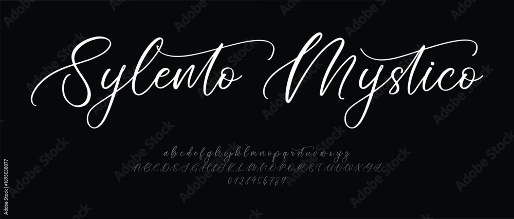 Fototapete signature elegant branding typeface. handwritten script editable text effect template. vector illust