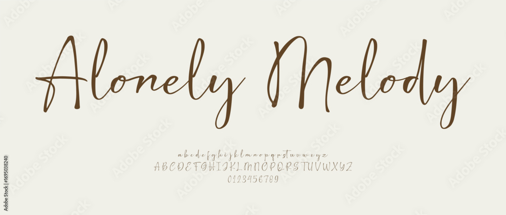 Fototapete signature elegant branding typeface. handwritten script editable text effect template. vector illust