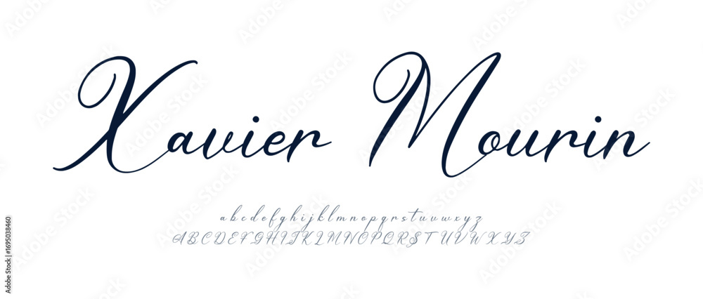Aufkleber signature elegant branding typeface. handwritten script editable text effect template. vector illust