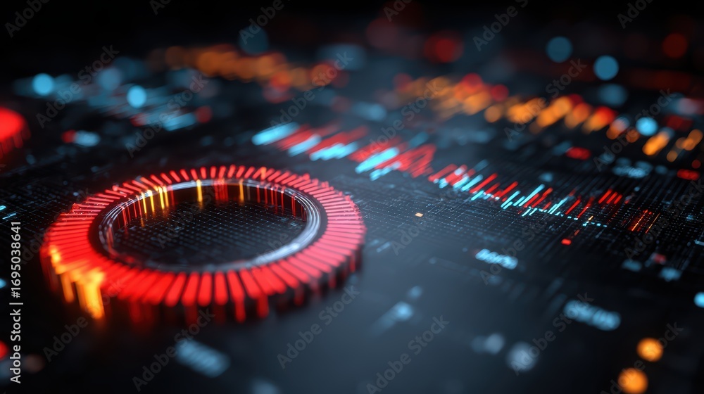 Poster vibrant digital display chart showcasing financial data analysis ideal for business presentations an