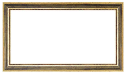 Old style vintage golden frame isolated on a white background
