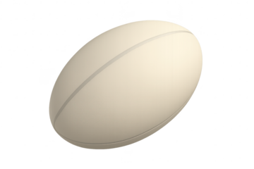 Classic off-white rugby ball isolated on transparent background for sports