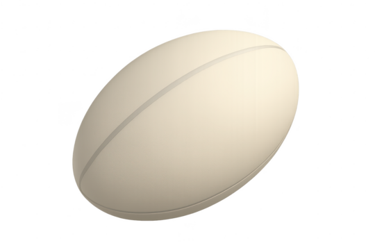 Classic off-white rugby ball isolated on transparent background for sports
