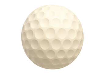 Single white golf ball isolated on transparent background, ready for play