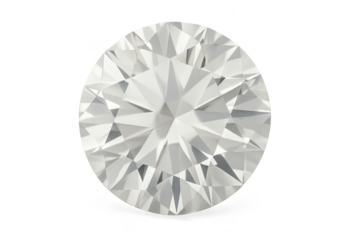 Stunning round brilliant diamond gemstone, perfectly isolated on a transparent background.