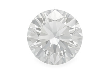 Brilliant cut diamond jewel, isolated on transparent background, luxury