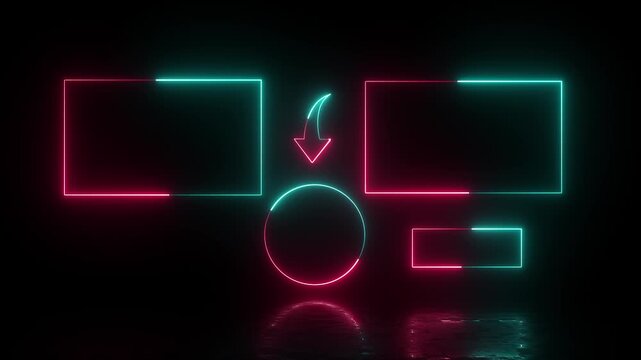 Subscribe button and outro for gaming and video channels Youtube End screen animation. neon cyan and pink glowing end screen 4k animation