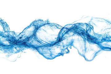 Fototapeta premium Abstract blue fluid wave motion isolated on transparent background. Blue ocean wave isolated on white background.