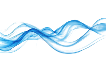 Abstract blue fluid wave motion isolated on transparent background. Blue ocean wave isolated on white background.