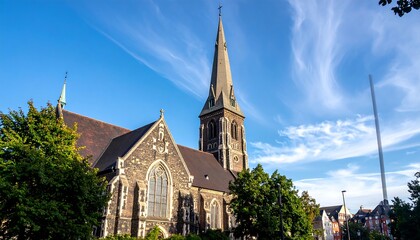 Fototapeta premium Exterior shot of a church on a clear day