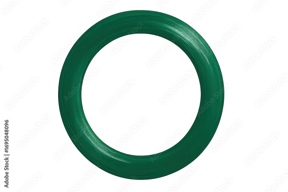Poster deep green textured ring, an abstract design element isolated on transparent.
