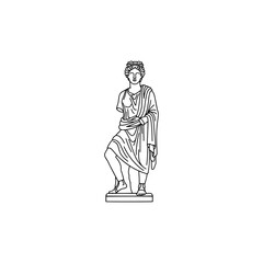 Ancient statue icon flat vector design.