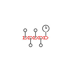 Fototapeta premium Chronology pixel perfect icon flat vector design.
