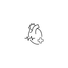 Cardiology department icon flat vector design.