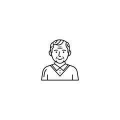 Male pensioner icon flat vector design. 