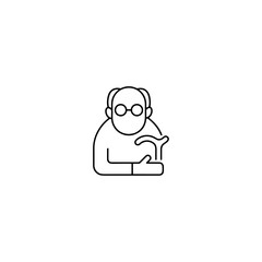 Male pensioner icon flat vector design.