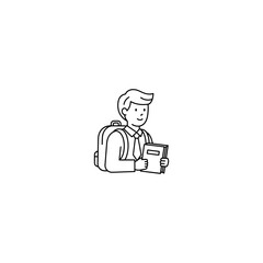 Schoolboy icon flat vector design. 