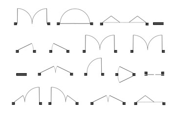 Doors for floor plan top view. Architectural icons for interior project. Construction graphic design element. Vector © YURII