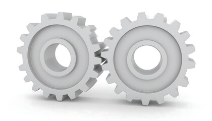 Two interacting gears against a white background