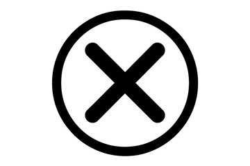 Obraz premium Outline of an X mark symbol in a circle, isolated on transparent background.