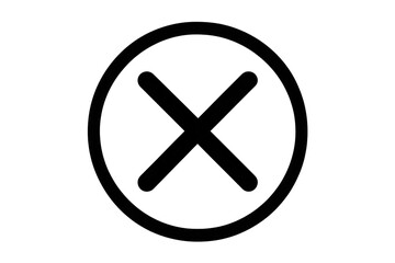 Obraz premium Close button icon in dark outline isolated on transparent background