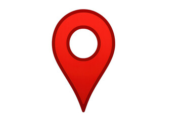 Vibrant red map pointer location pin symbol isolated on a transparent background