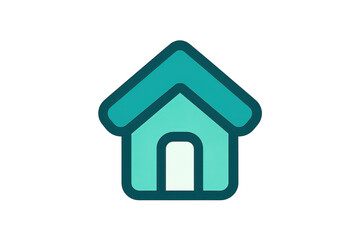 Fototapeta premium Simple teal house icon isolated on transparent background, clean design element