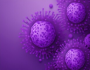 world lupus day purple viruses on a purple background horizontal banner copy space free space for text autoimmune disease and immune system disorders concept