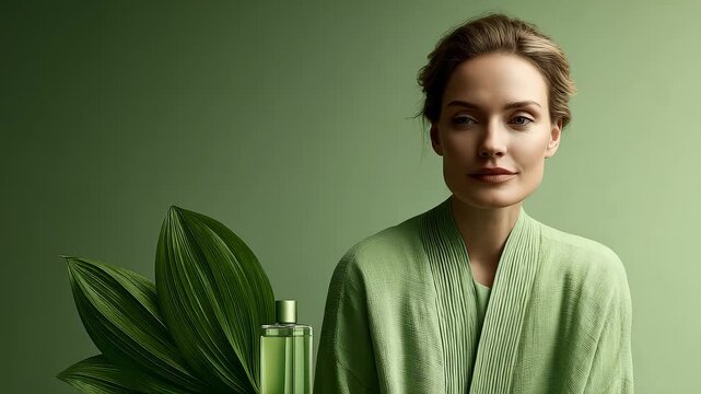 Harmonious Beauty of Herbal Fragrance and Elegant Woman