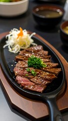 Grilled beef dish with vegetables