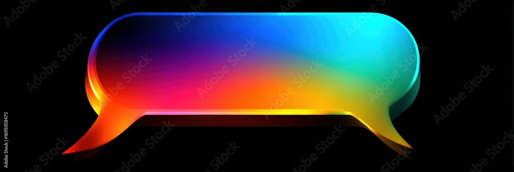 Poster colorful communication bubble with vibrant gradient design showcasing modern digital expression in a